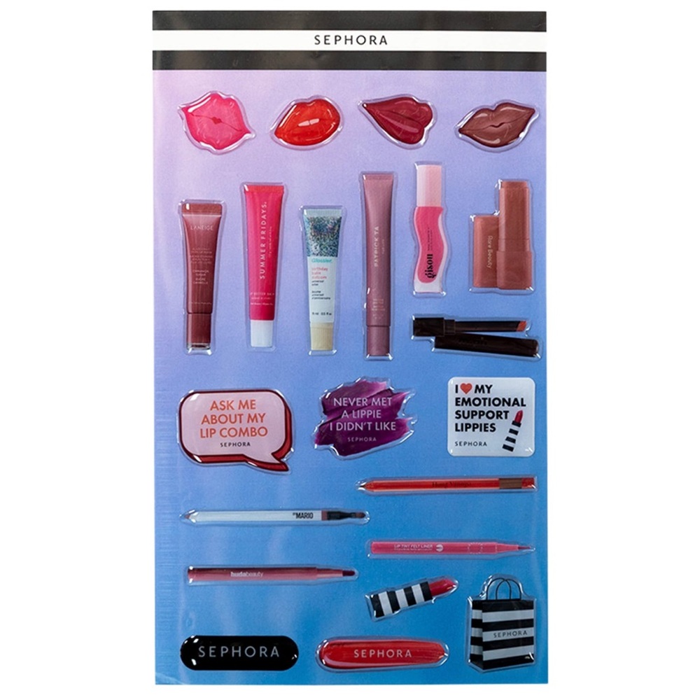 Sephora lip / lip gloss makeup sticker sheet 3D textured stickers 22